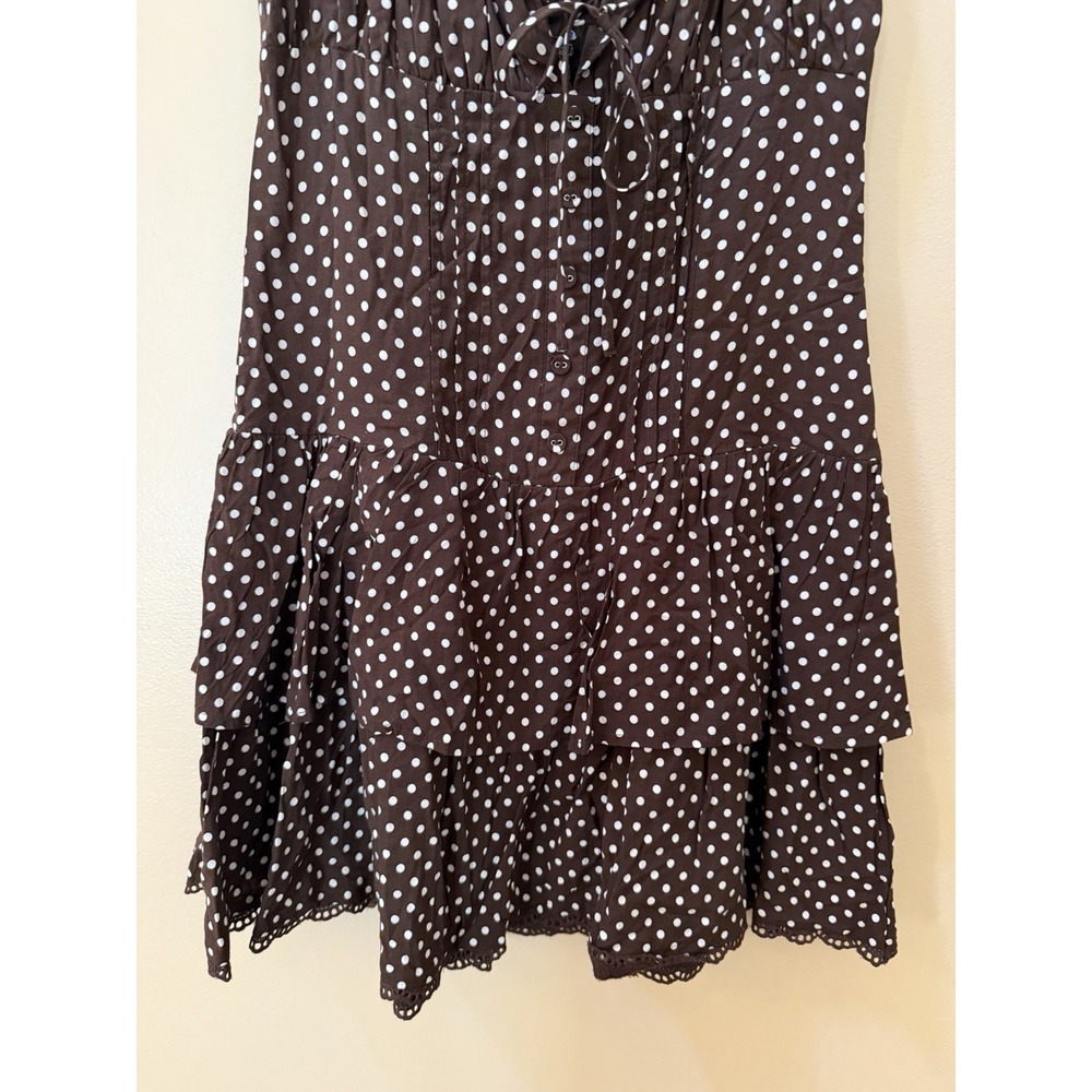 Wild Fable Women's Brown Polka Dots Cap Sleeve Mini A-Line Dress Size XXS NWT - Picture 3 of 9
